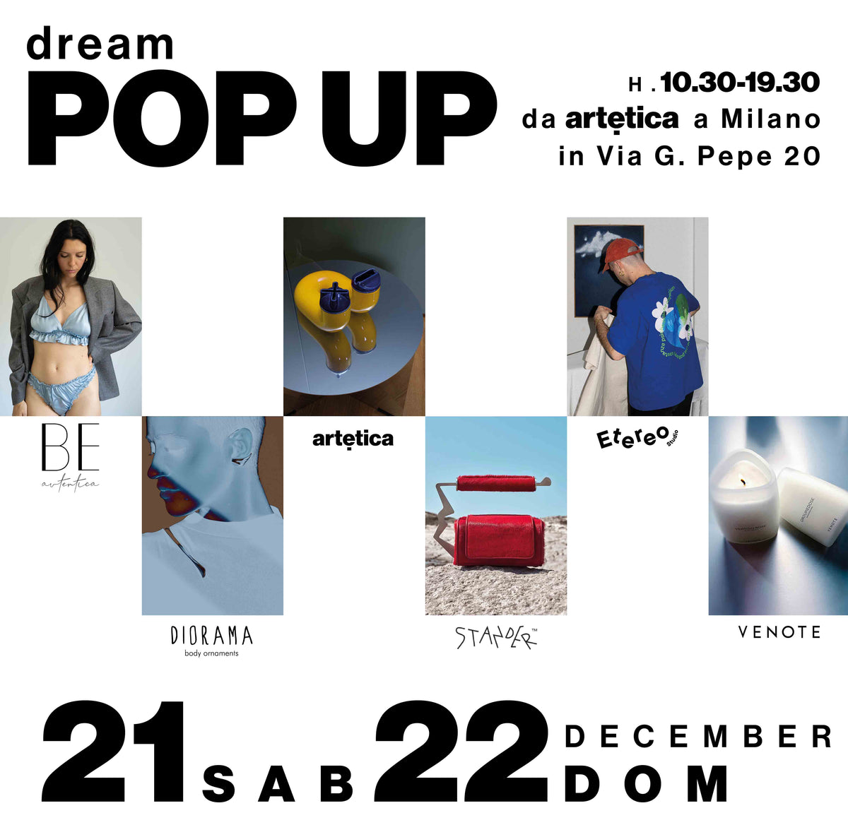 Pop Up 21/22 Dec - artetica